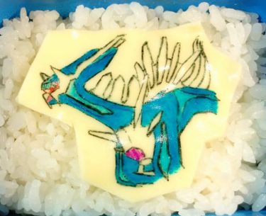 10分で完成！超簡単なポケモン「ディアルガ」のオブアートキャラ弁♪