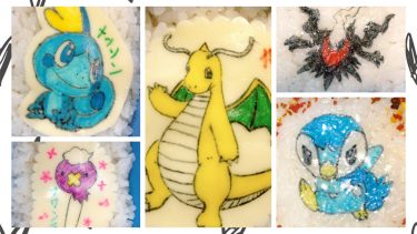 ポケモンのオブアートキャラ弁5連発♪ポッチャマ・ダークライ・メッソン・カイリュー・フワンテ♪